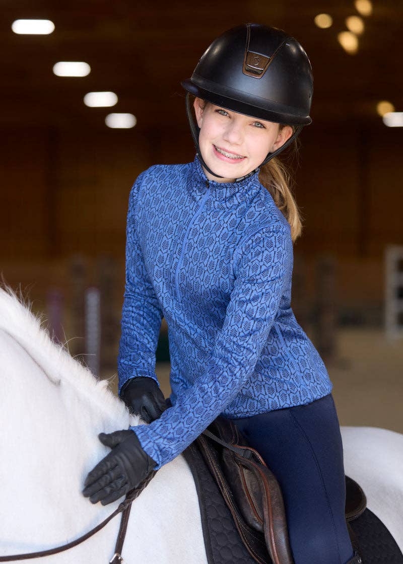 Kids Snaffle Links Fleece Half Zip Riding Top - Riders Choice Supply Co