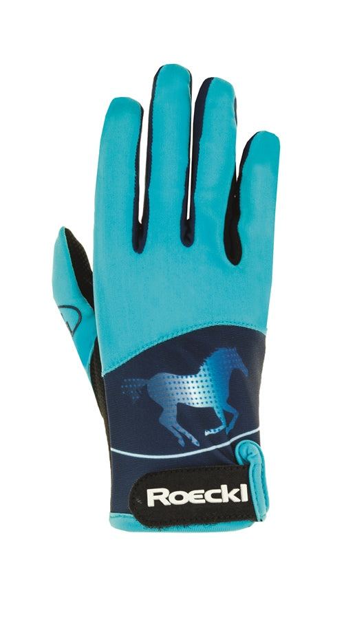 ROECKL Kansas Youth Riding Gloves, Size 4.0 Blue