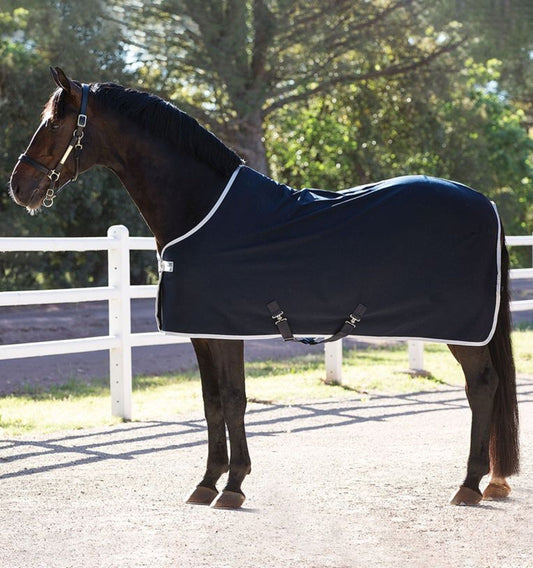 Horseware Amigo Jersey Cooler Sheet   Navy/Titanium Grey Size 66" - Riders Choice Supply Co