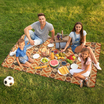 Aztec Printed Stripe Picnic Blanket