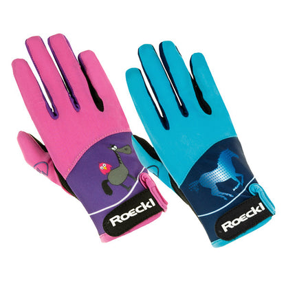 ROECKL Kansas Youth Riding Gloves, Size 4.0 Blue