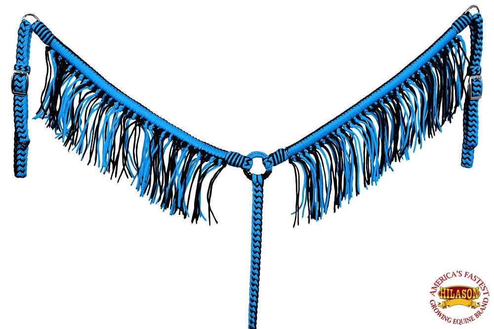 Horse Breast Collar Flat Braided Paracord With Fringes By Hilason