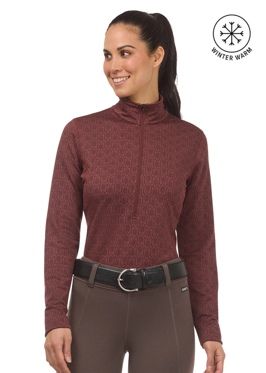 Kerrits Equestrian Apparel Snaffle Fleece Half Zip Top - Amber Spice