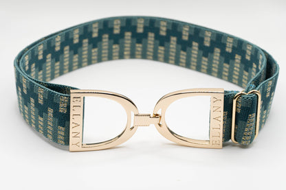 Teal Lyndon - 1.5" Gold Stirrup Elastic Belt - Riders Choice Supply Co