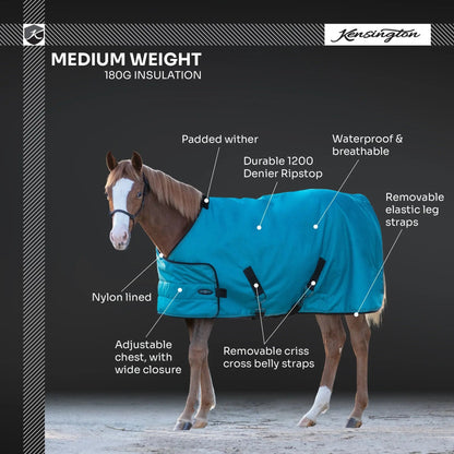 1200D Adjustable Weanling 180G Medium Weight Winter Turnout Blanket - Waterproof & Breathable - Riders Choice Supply Co
