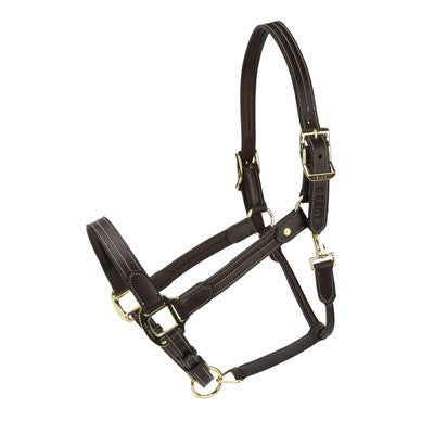 Velociti Lusso Girona Leather Halter- Brown Size Horse (Full)