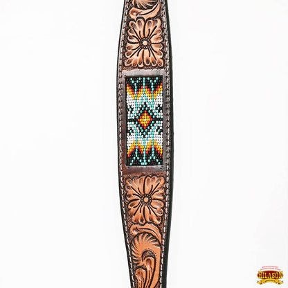 HILASON Western Horse Floral Headstall Breast Collar One Headstall Spur Strap Wither Strap American Leather Tack Set