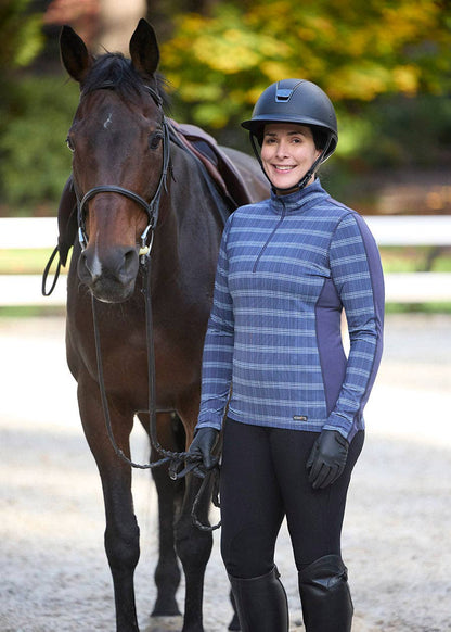 Stretch Plaid Quarter Zip Riding Top - Riders Choice Supply Co