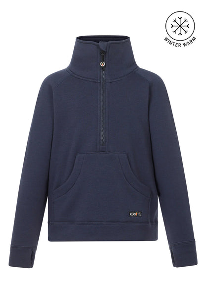 Kerrits Kids Etched Half Zip Sweatshirt- Galaxy Blue