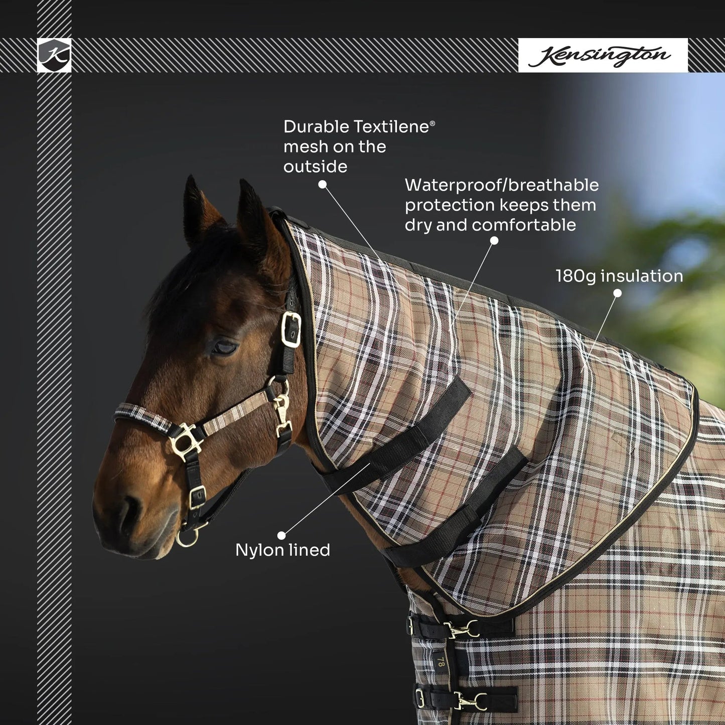 Supermesh® Horse Winter Neck Warmer - Waterproof & Breathable - Supremely Durable Textilene® - Multiple Weights - Riders Choice Supply Co