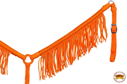 Horse Breast Collar Flat Braided Paracord With Fringes By Hilason