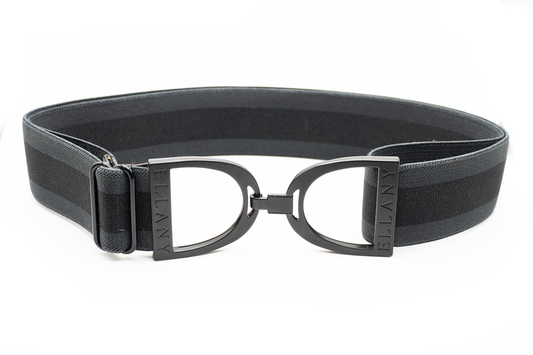 Charcoal Stripes - 1.5" Black Stirrup Elastic Belt - Riders Choice Supply Co