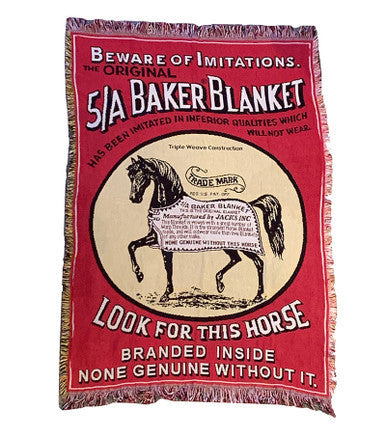 5/A Baker® Afghan 50" x 70" Baker Logo