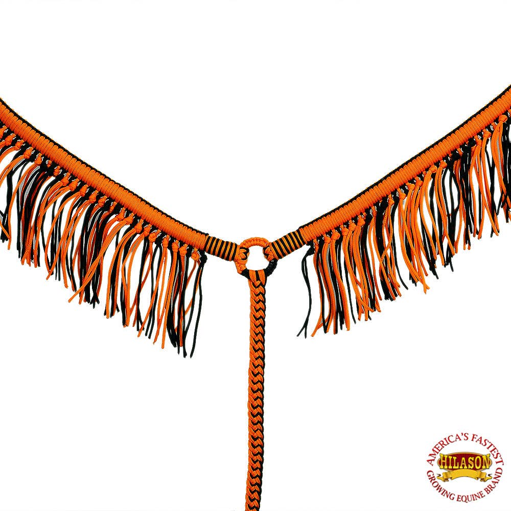 Horse Breast Collar Flat Braided Paracord With Fringes By Hilason