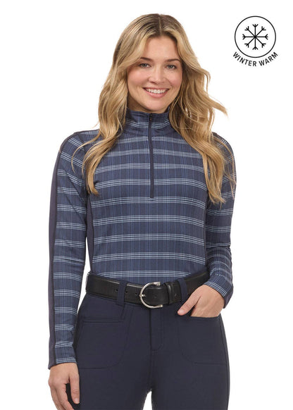 Stretch Plaid Quarter Zip Riding Top - Riders Choice Supply Co