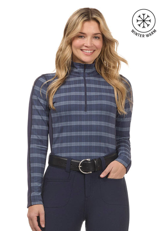Stretch Plaid Quarter Zip Riding Top - Riders Choice Supply Co