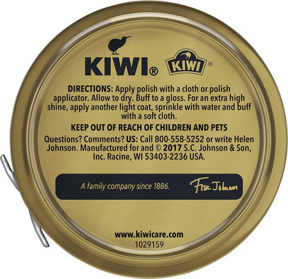 Kiwi Shoe Polish Tin, Black, 1.125 oz ( 32g )