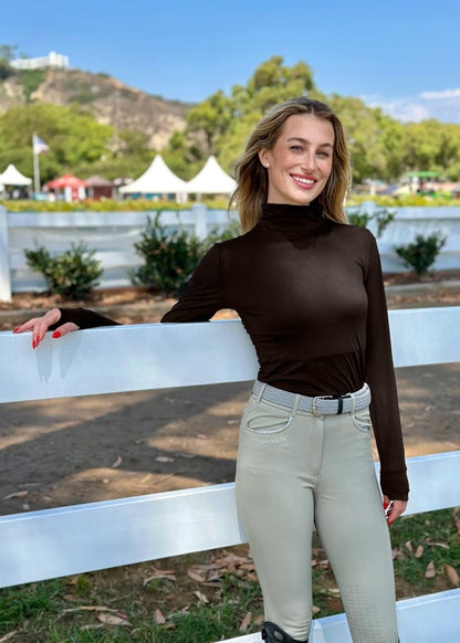 Venti Womens Mock Neck Perforated Long Sleeve Technical Shirt - Riders Choice Supply Co