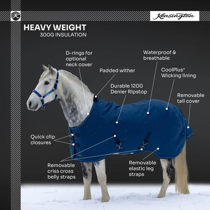 1200D Heavyweight 300g Horse Winter Turnout Blanket - Waterproof & Breathable - Riders Choice Supply Co