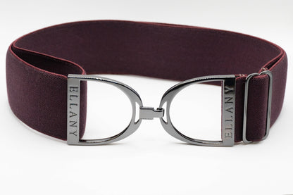 Bordeaux - 2" Gunmetal Stirrup Equestrian Elastic Belt - Riders Choice Supply Co