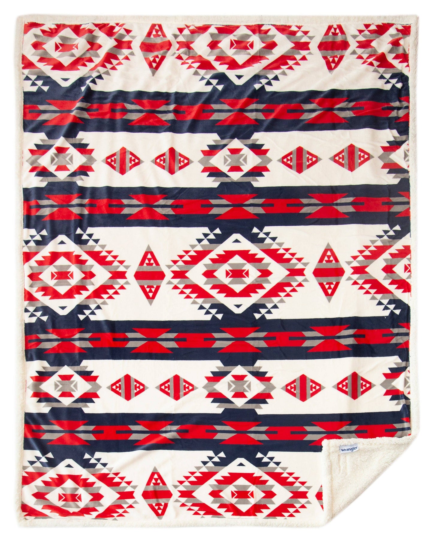Wrangler® Red, White, and Blue Southwest Plush Sherpa Throw