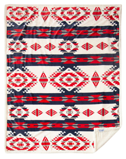 Wrangler® Red, White, and Blue Southwest Plush Sherpa Throw