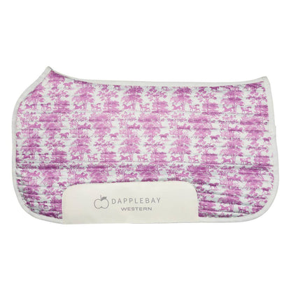 Dapplebay Equestrian Toile Western Saddle Pad-Rose/White
