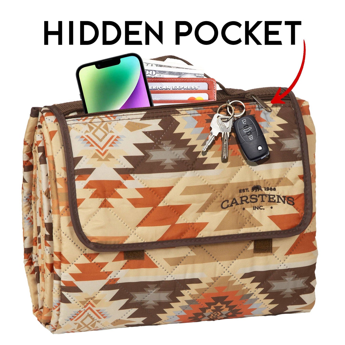 Aztec Printed Stripe Picnic Blanket