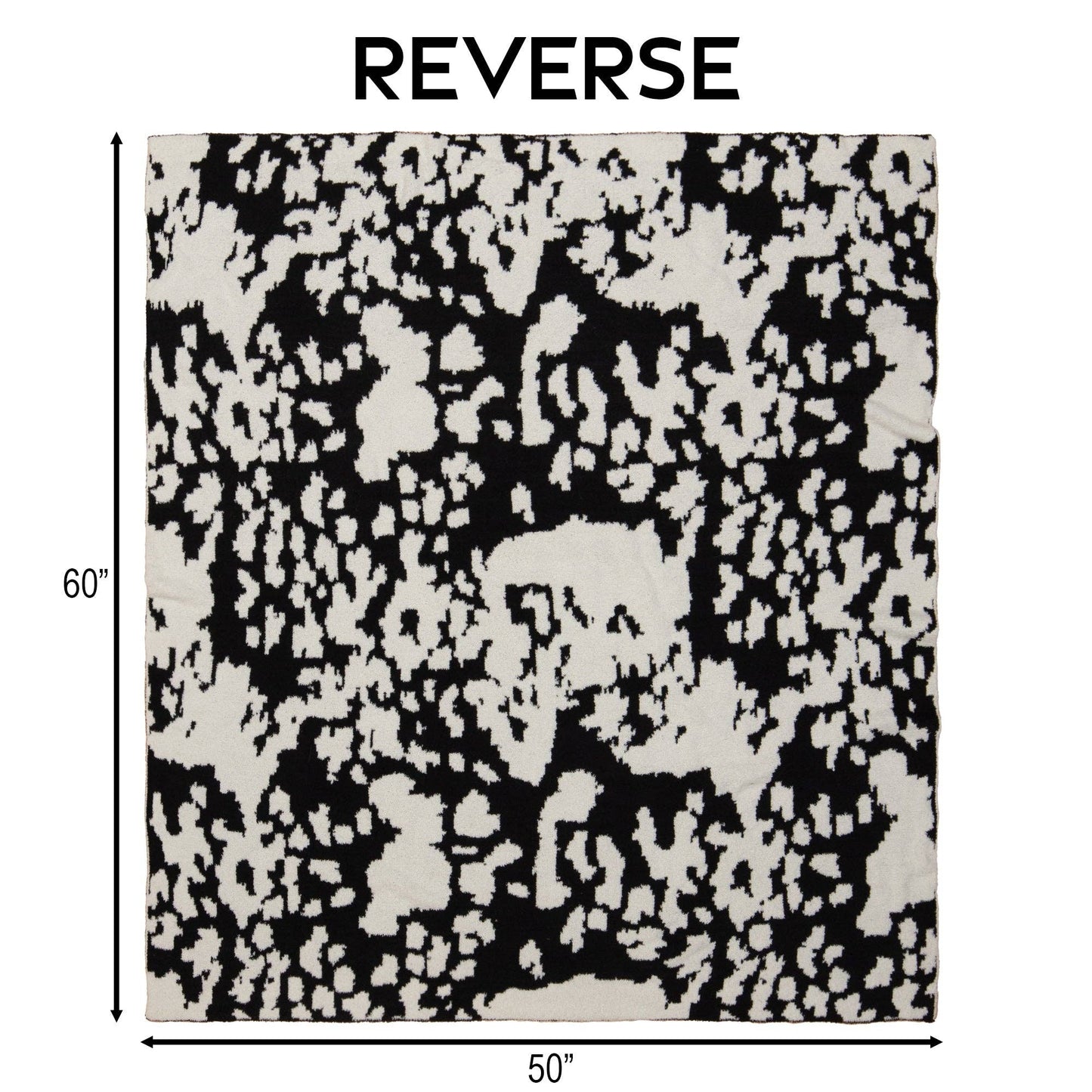 Wrangler Black & White Cowhide Stretchy Throw Blanket