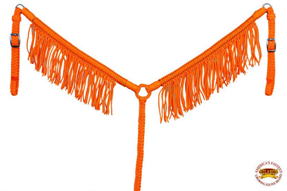 Horse Breast Collar Flat Braided Paracord With Fringes By Hilason