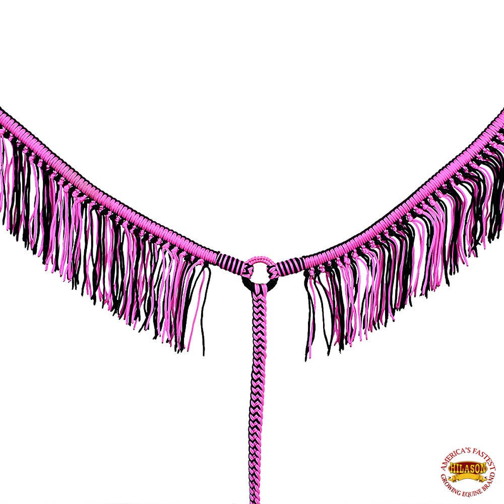 Horse Breast Collar Flat Braided Paracord With Fringes By Hilason