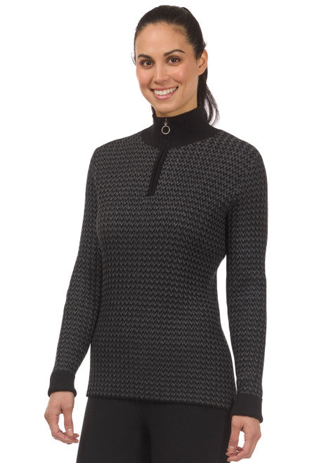 Kerrits Equestrian Apparel Herringbone Sweater, Size XL, Black