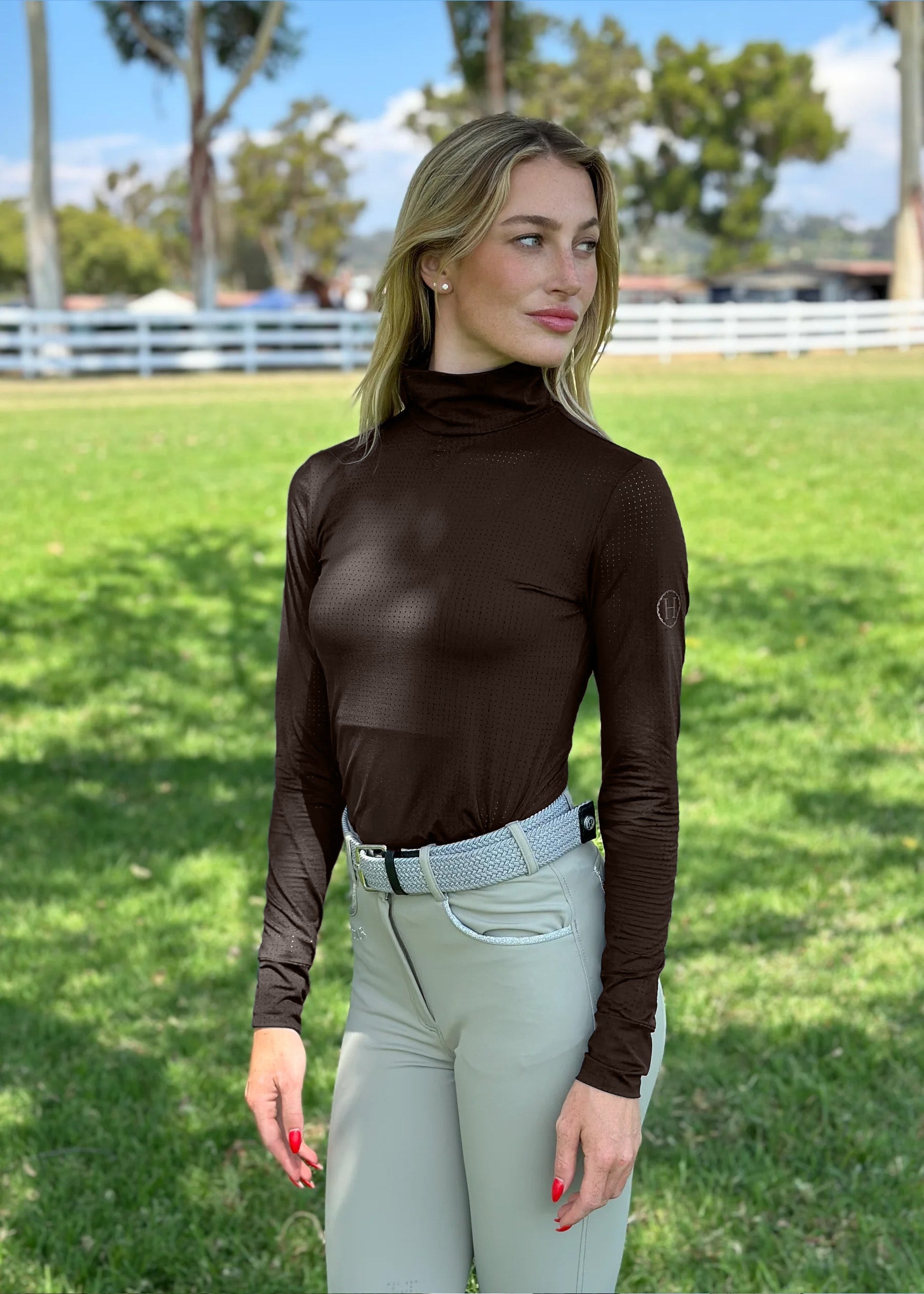 Venti Womens Mock Neck Perforated Long Sleeve Technical Shirt - Riders Choice Supply Co