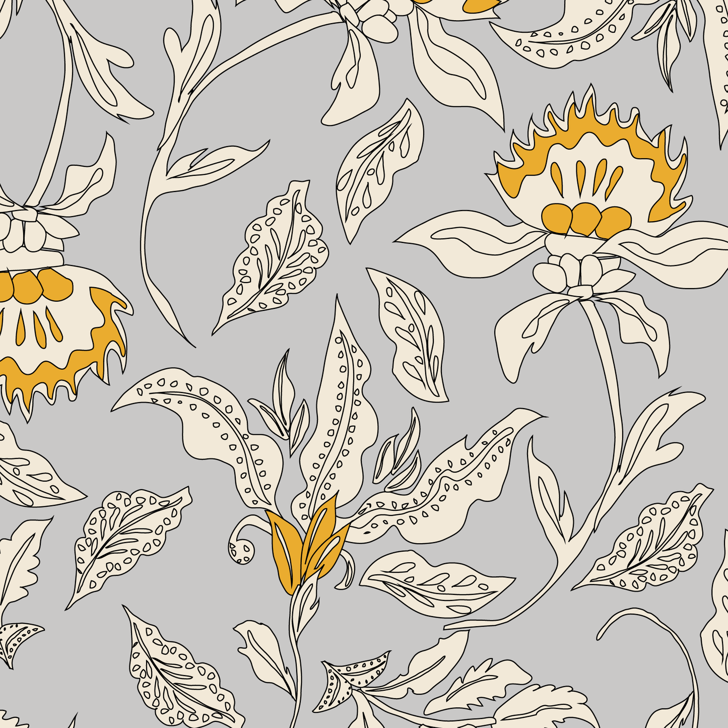 Dove Vintage Jacobean Scuba Pullover 1/2 Zip - [Kastel]