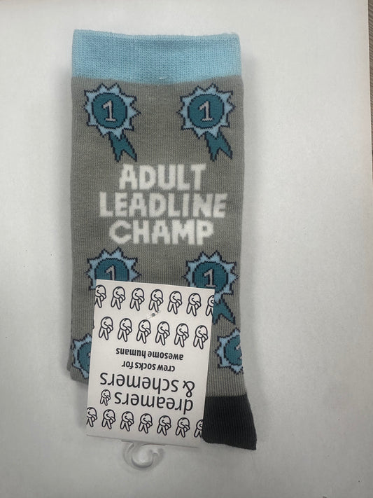 Dreamers & Schemers Adult Leadline Champion Knit Crew Socks Womens 5-11