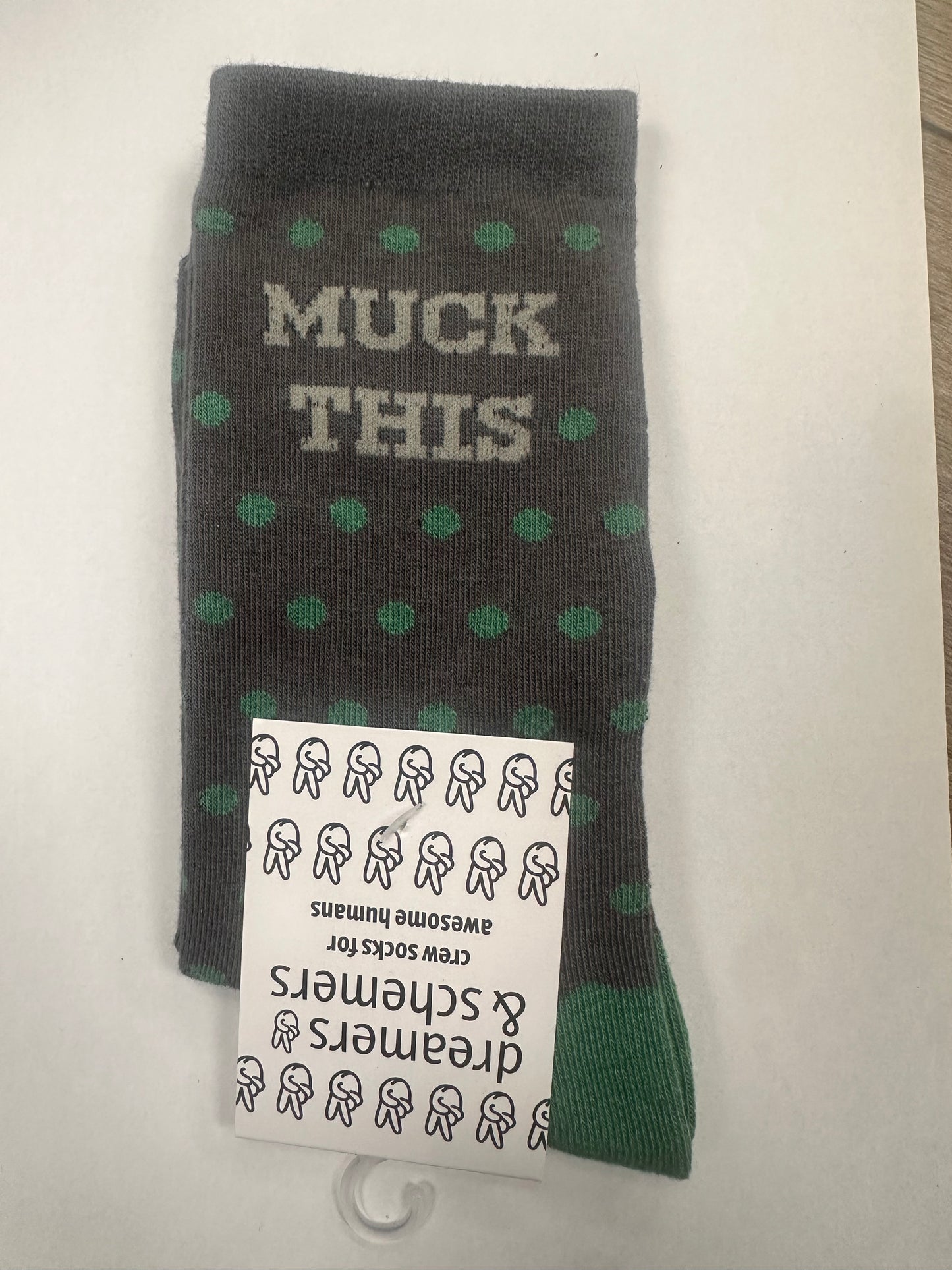 Dreamers & Schemers Muck This- Brown Knit Crew Socks Womens 5-11