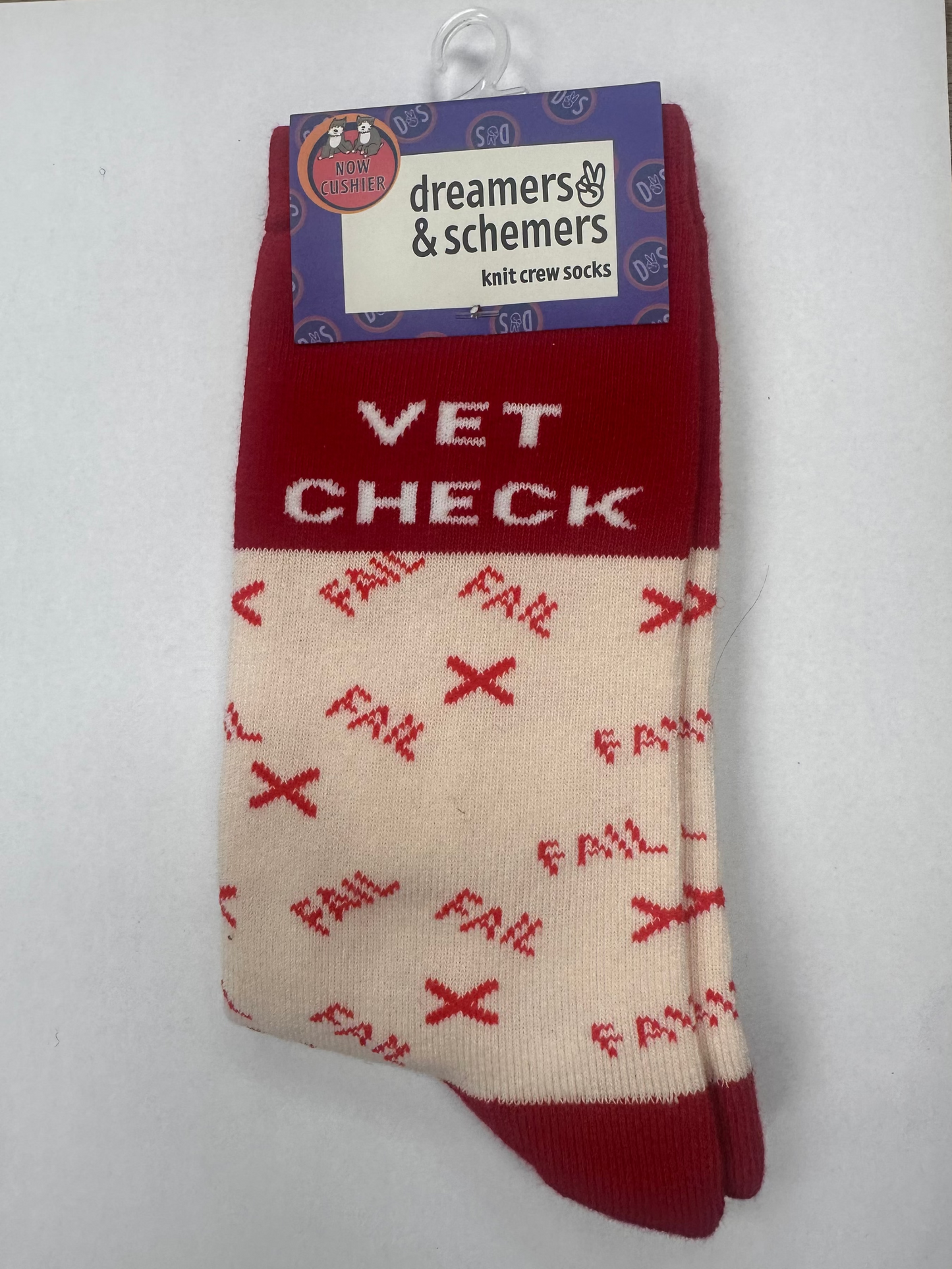 Dreamers & Schemers Vet Check Knit Crew Socks Womens 5-11
