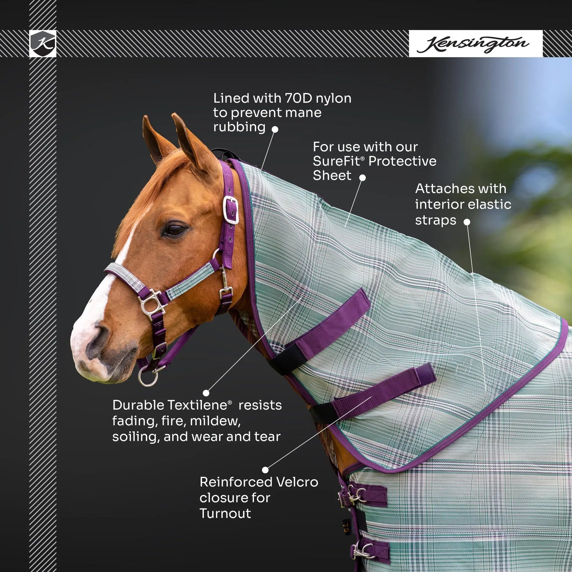 Horse Protective Neck Cover - Pairs with Fly Sheet - 73% UV Blocking - Riders Choice Supply Co