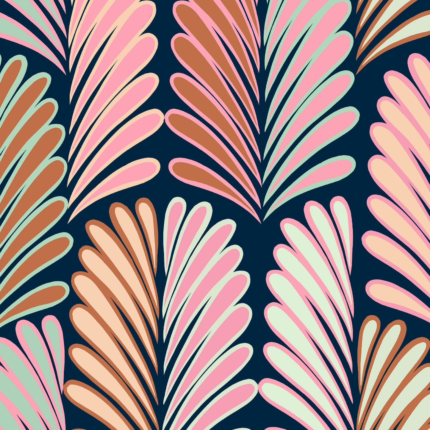 Long Sleeve Navy Plumes 1/4 Zip - [Kastel]