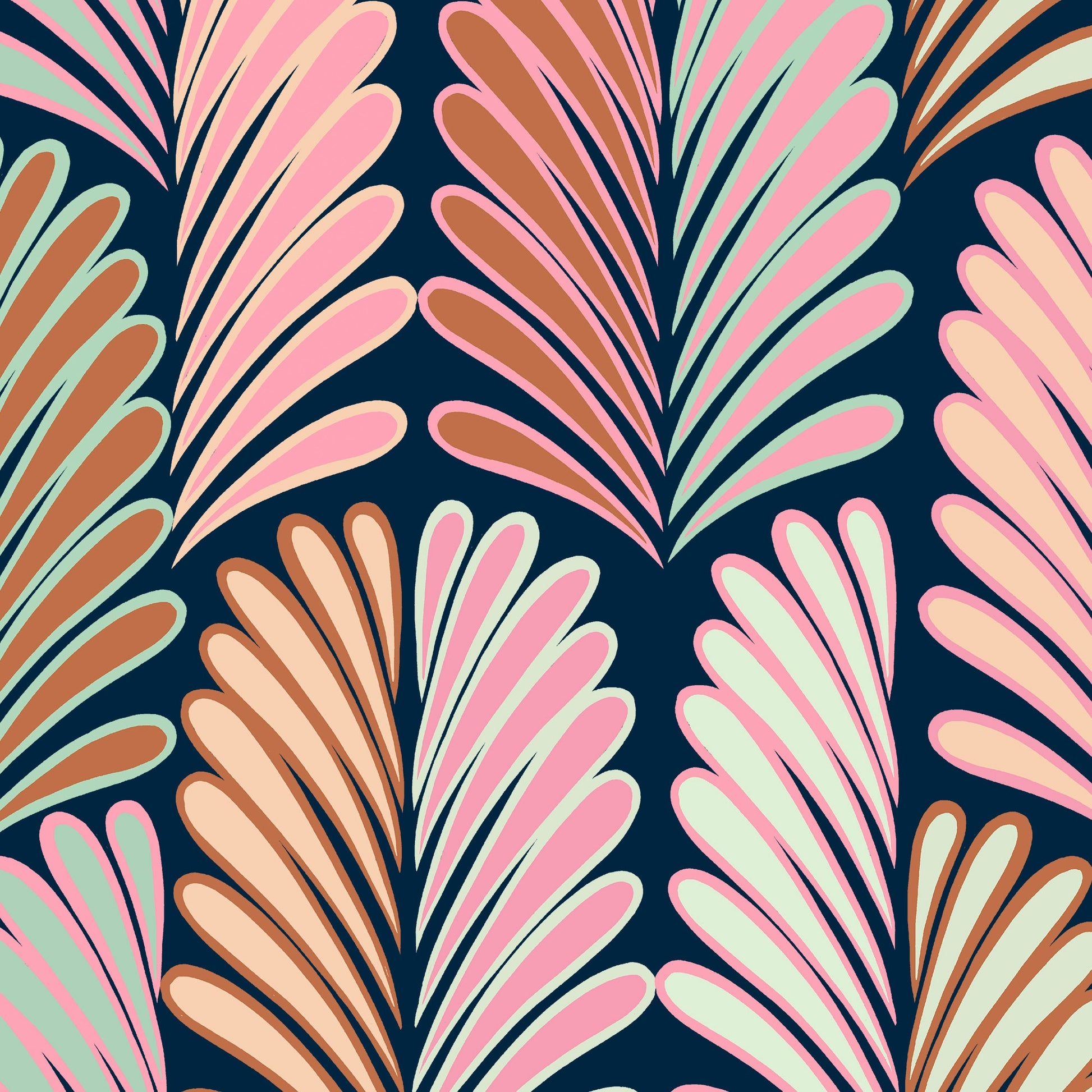 Long Sleeve Navy Plumes 1/4 Zip - [Kastel]