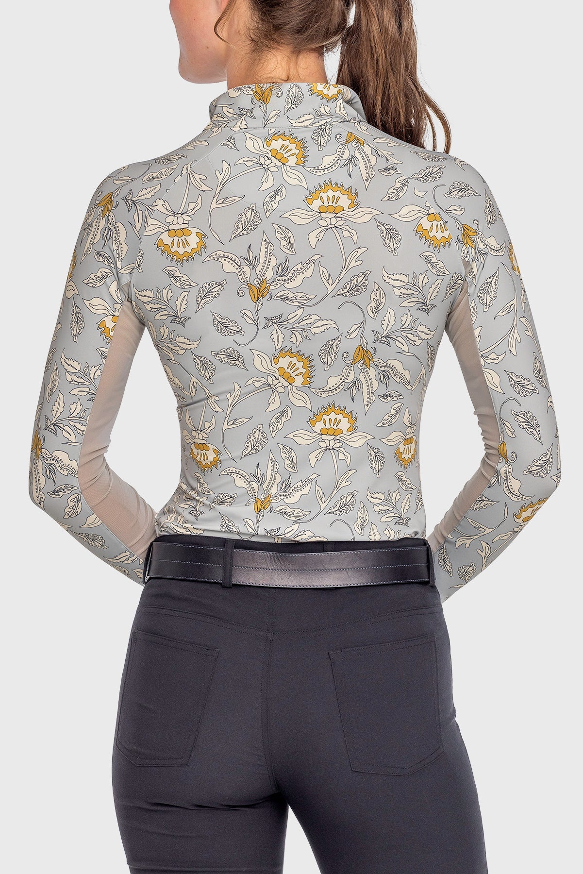 Long Sleeve Dove Vintage Jacobean 1/4 Zip Sun Shirt - [Kastel]