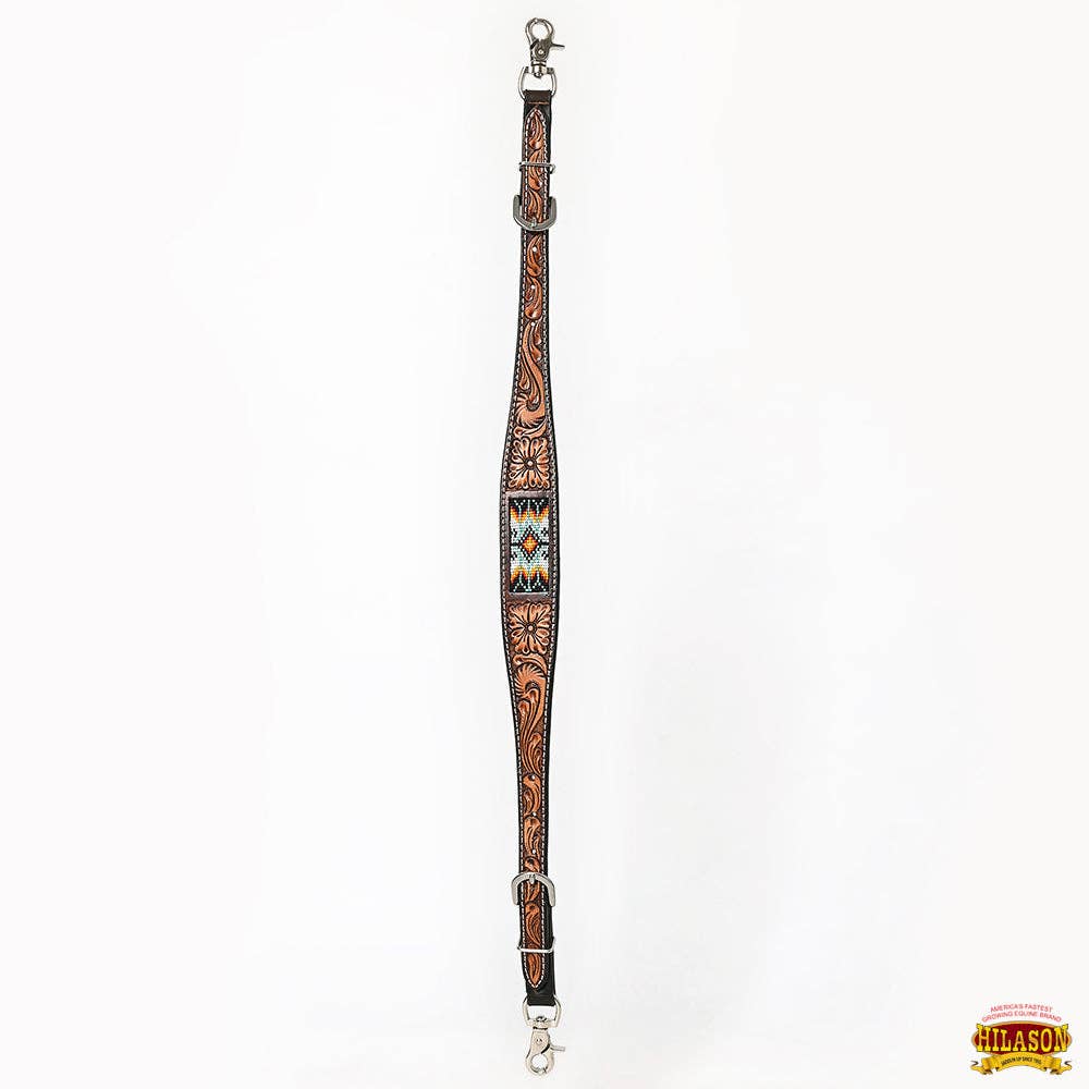 HILASON Western Horse Floral Headstall Breast Collar One Headstall Spur Strap Wither Strap American Leather Tack Set