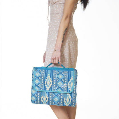Sundance Blue Printed Stripe Picnic Blanket