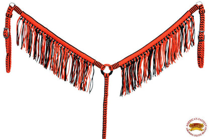 Horse Breast Collar Flat Braided Paracord With Fringes By Hilason