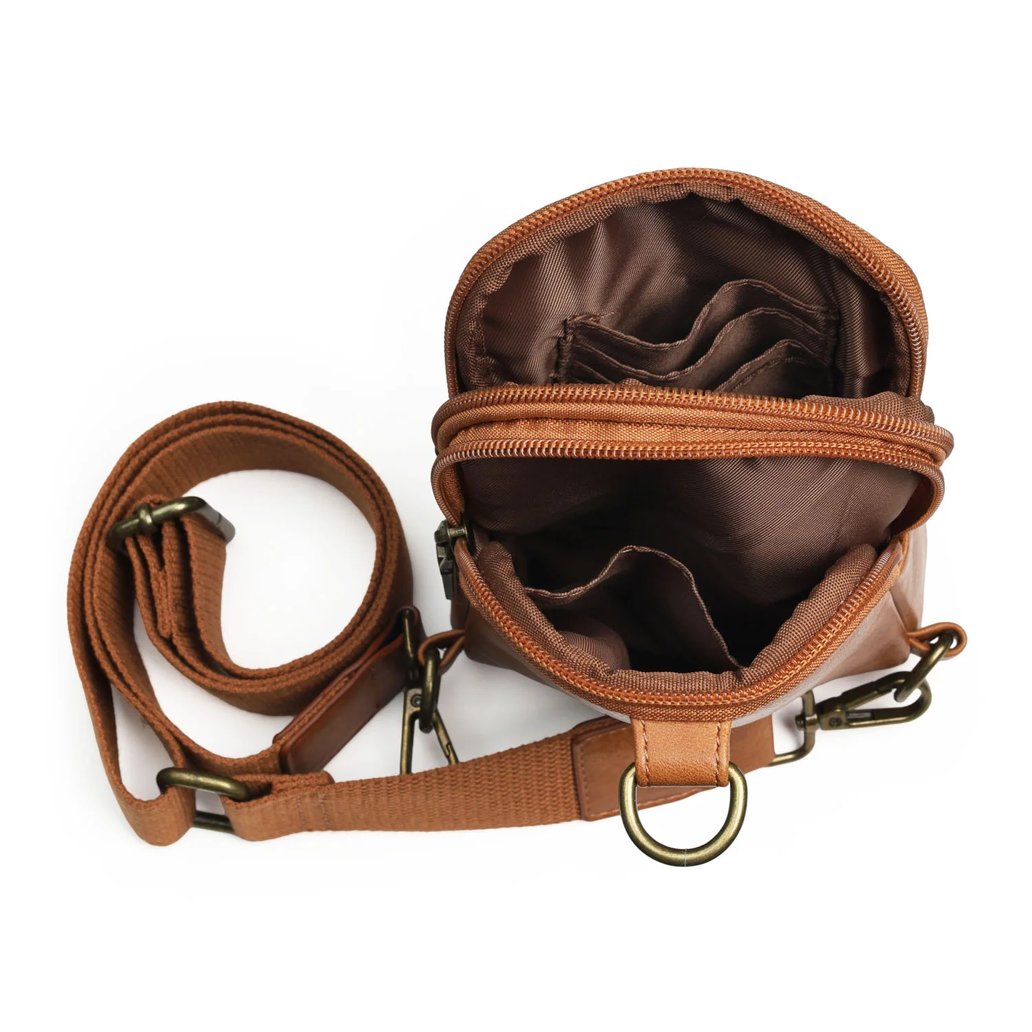 Snaffle Bit Crossbody Sling Bag, Brown