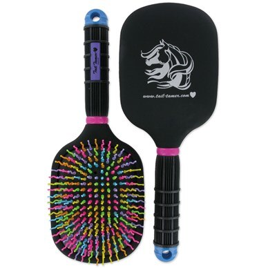 Tail Tamer by Professional's Choice Paddle Horse Brush, Rainbow - Riders Choice Supply Co