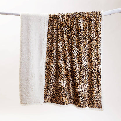 Leopard Plush Sherpa Throw