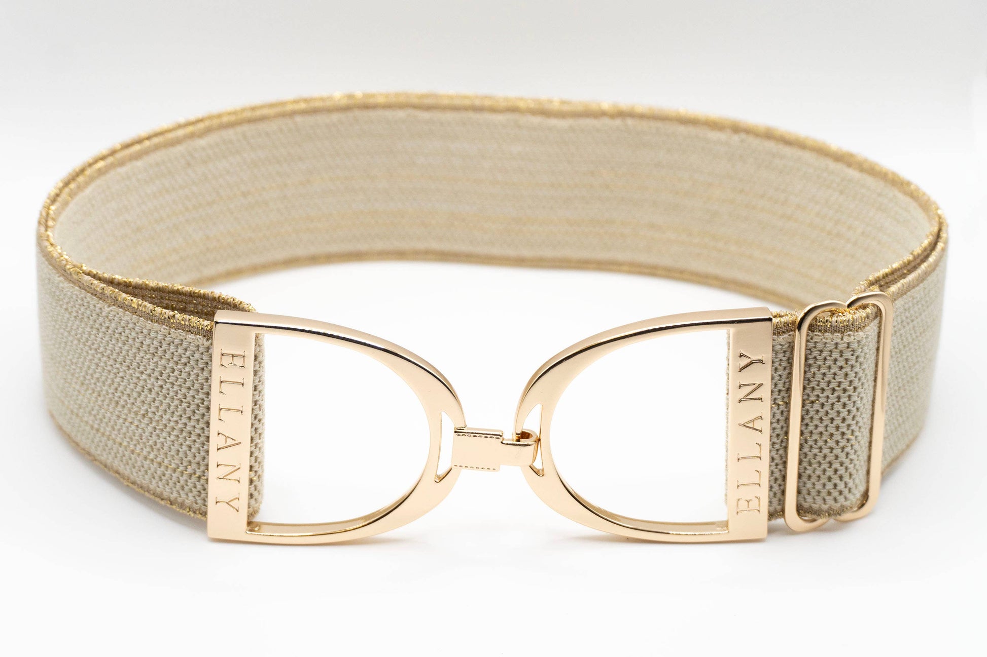 Gold Dakota - 2" Gold Stirrup Equestrian Elastic Belt - Riders Choice Supply Co