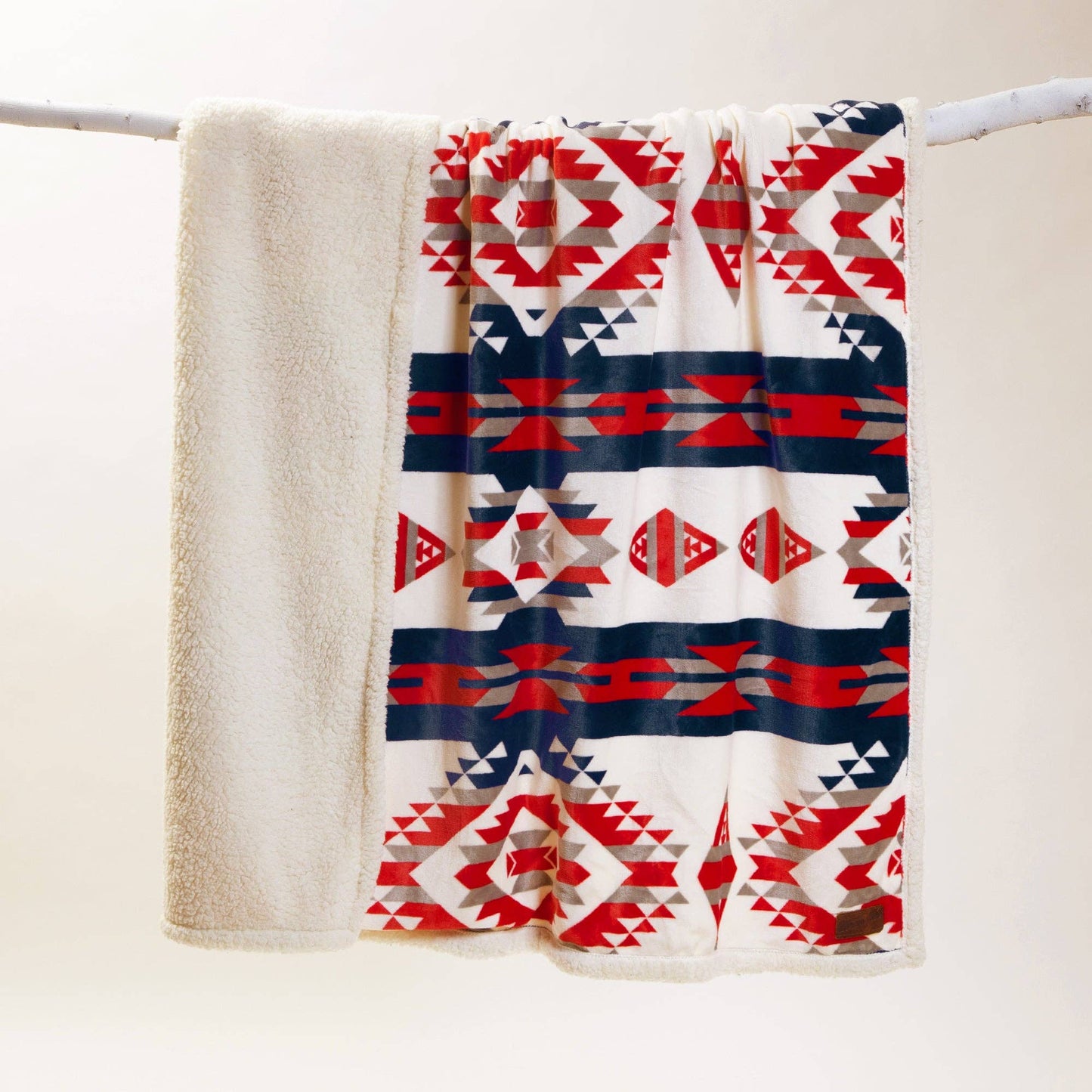 Wrangler® Red, White, and Blue Southwest Plush Sherpa Throw