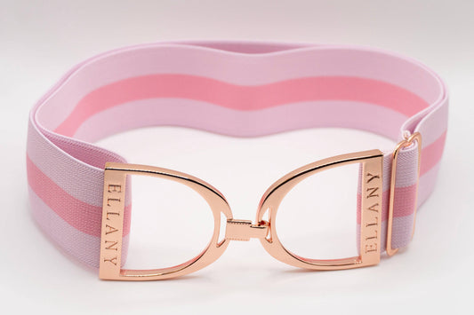 Madelyn - 2" Rose Gold Stirrup Equestrian Elastic Belt - Riders Choice Supply Co